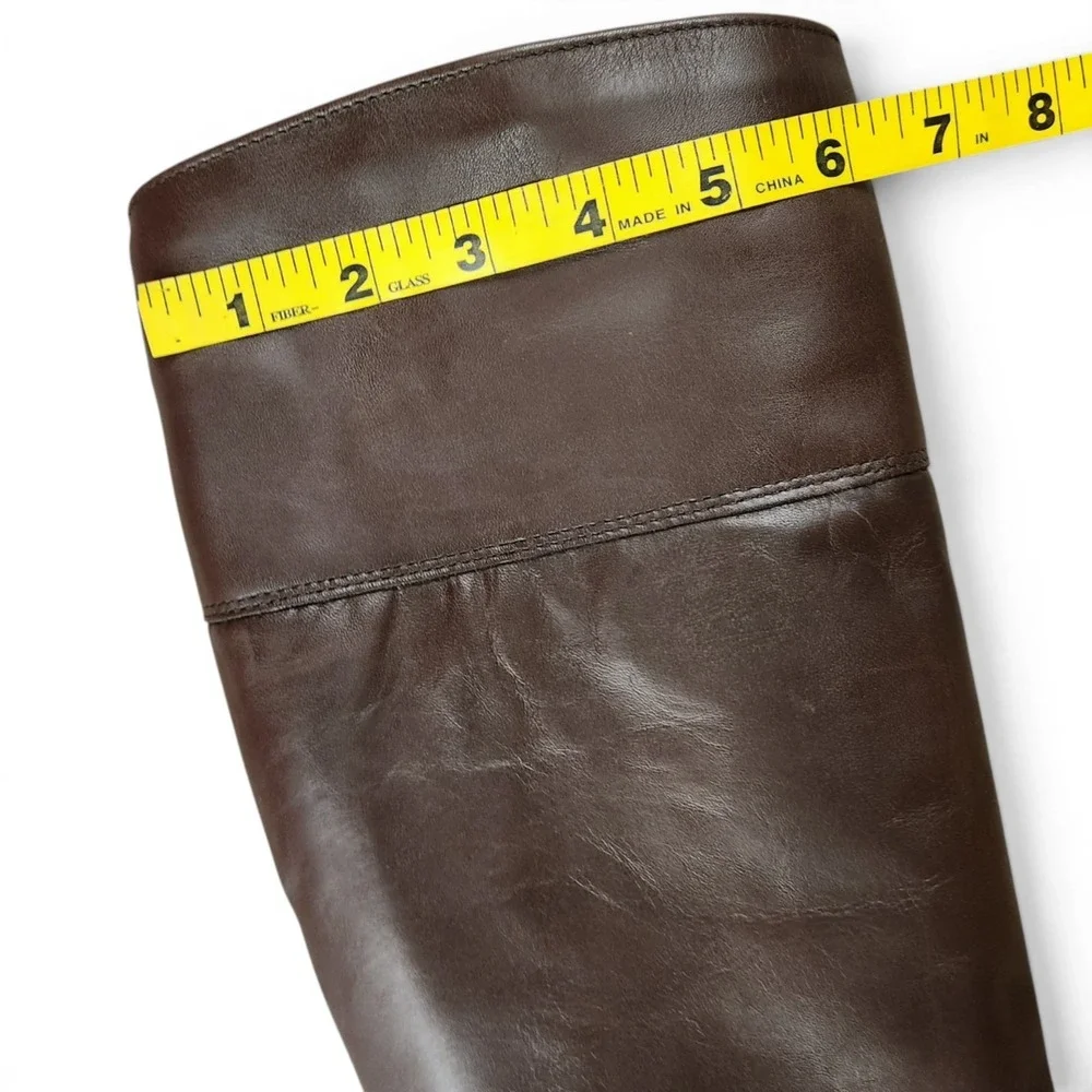 BLONDO Leather Knee High Riding Boots 6.5B Brown Lace-up Waterproof Canada NWT‎
